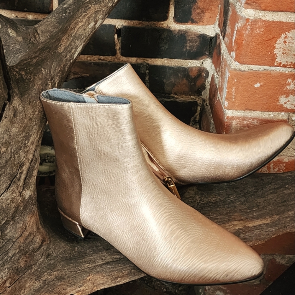 Sacha London booties, rose gold.